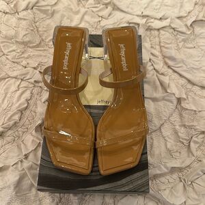 Jeffery Campbell Nude Patent Clear sandals - size 8